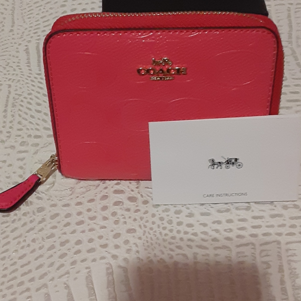 *Authentic* Coach pink monogram wallet